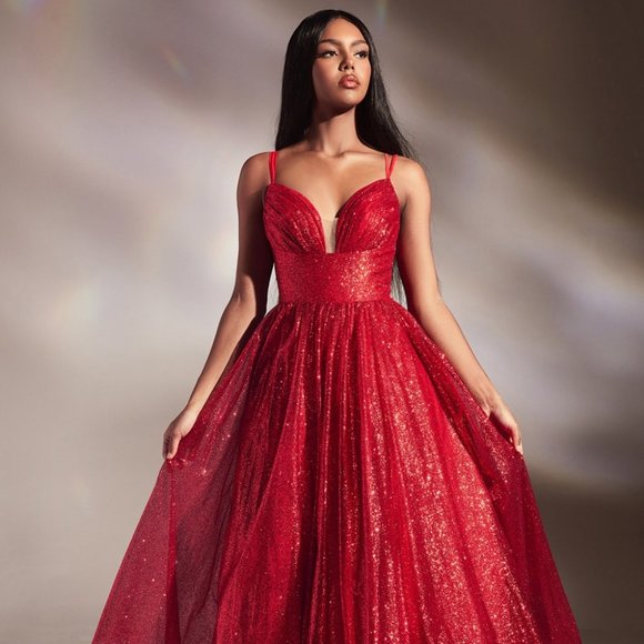NEW LONG OFF THE SHOULDER SLEEVELESS EMBROIDERED GLITTER GOWN WITH STRAPS CD996